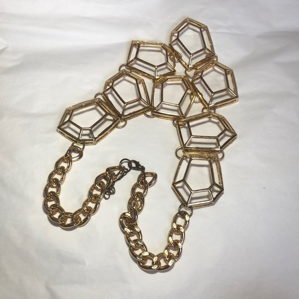 Geometric Gem Statement Bib Necklace - image 4